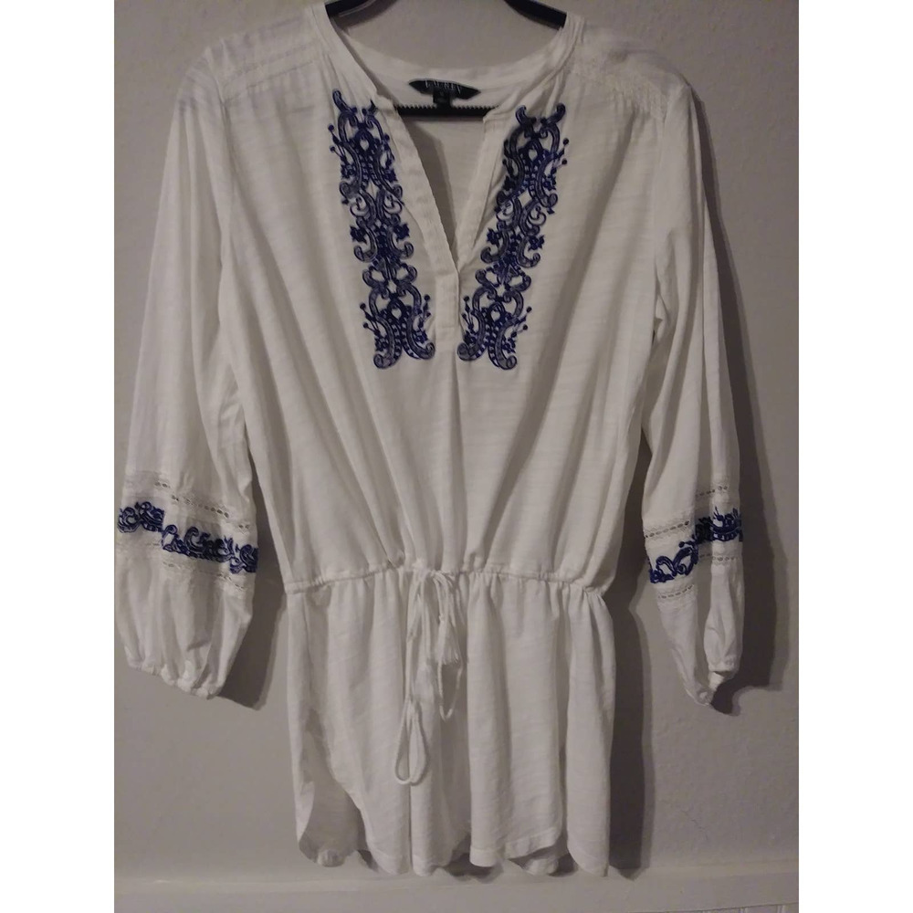 Lauren Ralph Lauren White Tunic Top‎ - Picture 2 of 5
